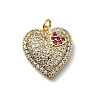 Brass Micro Pave Cubic Zirconia Pendants KK-C090-42G-05-1