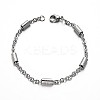 304 Stainless Steel Cable Chain Bracelets BJEW-M125-02-2