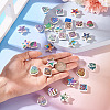 30Pcs 3 Styles Rainbow Iridescent Printed Opaque Acrylic Beads OACR-TA0004-52C-6