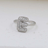 Brass Micro Pave Clear Cubic Zirconia Cuff Rings FS-WG17FF6-05-1