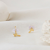 1Pair Brass Cross Stud Earrings EJEW-LP0002-52-3