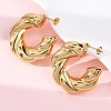 Twist C-Shaped 304 Stainless Steel Stud Earrings for Women LS-EJEW-A125-04G-3