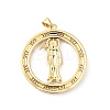 Rack Plating Brass Micro Pave Clear Cubic Zirconia Pendants ZIRC-I059-12G-3