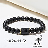 12 Constellations Theme Frosted Black Stone Round Beaded Stretch Bracelets for Women Men WG3EE4F-11-1
