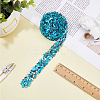 Natural Chip Gemstone & Plastic Beaded Ribbon Trim FIND-WH0421-56B-5