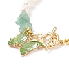 Glass Butterfly Charm Bracelet with Clear Cubic Zirconia BJEW-JB08640-05-4