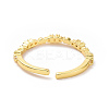 Clear Cubic Zirconia Heart Open Cuff Ring RJEW-H127-35G-3