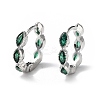 Green Cubic Zirconia Horse Eye Wrap Hoop Earrings EJEW-K083-34P-C-1