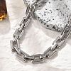 304 Stainless Steel Rectangle Link Chain Bracelets for Women Men BJEW-F488-30P-01-3