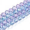 Baking Paint Transparent Glass Beads Strands LS-DGLA-A035-T8mm-A06-1