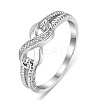 Brass & Clear Cubic Zirconia Finger Rings for Women FS-WGA713C-04-3