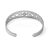 Non-Tarnish Hollow Out Knot 304 Stainless Steel Open Cuff Bangles for Women LS-BJEW-G701-02P-3