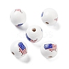 Independence Day Theme Wood European Beads WOOD-M011-07G-1