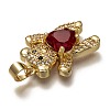 Brass Micro Pave Cubic Zirconia Pendants ZIRC-B002-09G-D-3