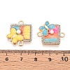 Alloy Crystal Rhinestone and ABS Imitation Pearl Connector Charms PALLOY-T092-09G-3