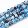 Dyed Natural Fire Crackle Agate Beads Strands G-T098-02B-04-1