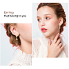 3 Pair 3 Style Clear Cubic Zirconia Moon & Star Dangle Hoop Earrings EJEW-FI0001-39-3