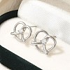 Rack Plating Heart Brass Micro Pave Clear Cubic Zirconia Stud Earrings EJEW-H143-17P-1