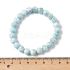 Round Natural Hemimorphite Beaded Stretch Bracelets for Men Women BJEW-B136-01B-5