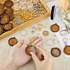 DIY Blank Dome Wood Flat Round Pendant Keychain Kits DIY-GA0007-43-3