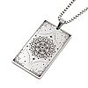 Non-Tarnish 201 Stainless Steel Rectangle with Constellation Pendant Necklaces NJEW-M223-02E-2