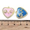Brass Micro Pave Clear Cubic Zirconia Pendants KK-F871-12G-3