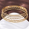 5Pcs 304 Stainless Steel Bangle Set for Women BJEW-S162-01B-G-2