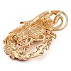 Animal Zinc Alloy Rhinestone Brooches JEWB-R052-01G-2