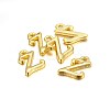 Golden Plated Alloy Letter Pendants X-PALLOY-J718-01G-Z-2