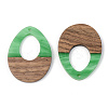 Opaque Resin & Walnut Wood Pendants RESI-S389-014A-C03-2