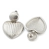 Rack Plating Brass Heart Dangle Stud Earrings EJEW-P242-06P-2