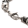 304 Stainless Steel Skull Link Chain Bracelets BJEW-E094-01AS-3