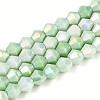 Anti-Tarnish Electroplate Bicone Glass Beads Strands LS-EGLA-T021-6mm-16-06-1