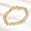Brass Micro Pave Clear Cubic Zirconia Link Chain Bracelet for Women BJEW-H630-07G-3