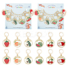Alloy Enamel Round Ring with Fruit Pendant Locking Stitch Markers HJEW-PH01892-1