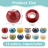 120Pcs 12 Colors Handmade Porcelain Beads PORC-DC0001-14-2