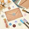 Brass Wax Seal Stamp with Wood Handle AJEW-WH0412-0331-4