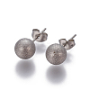 304 Stainless Steel Ear Studs EJEW-G253-8mm-P-1