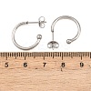 C-Shaped 304 Stainless Steel Stud Earrings EJEW-Z154-01P-02-5