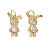 Brass Micro Pave Clear Cubic Zirconia Pendants CU-CBA9AFC-01G-30-1