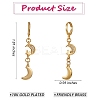 Clear Cubic Zirconia Moon and Star Dangle Leverback Earrings EJEW-SW00011-09-7
