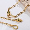 304 Stainless Steel Pave Green Cubic Zirconia Snake Pendant Necklaces for Women WGE46FD-01-2
