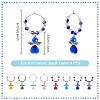 32Pcs 8 Colors Glass Angel Wine Glass Charms AJEW-PH01651-4
