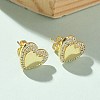 Brass Micro Pave Clear Cubic Zirconia Stud Earrings for Women LS-EJEW-U034-02G-02-2