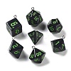 7 Styles Opaque Resin Polyhedral Dice Pendants Set RESI-A029-01B-1