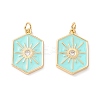 Brass Micro Pave Clear Cubic Zirconia Pendants ZIRC-Z019-44B-NR-2