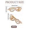 4Pcs Alloy Alligator Hair Clips PHAR-CP0001-31G-2
