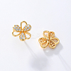Elegant Clover Brass Stud Earrings ZM7919-4
