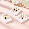 304 Stainless Steel Flat Round Stud Earrings EJEW-F396-01G-01-1