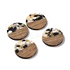 Transparent Resin & Walnut Wood Pendants RESI-N025-045B-3